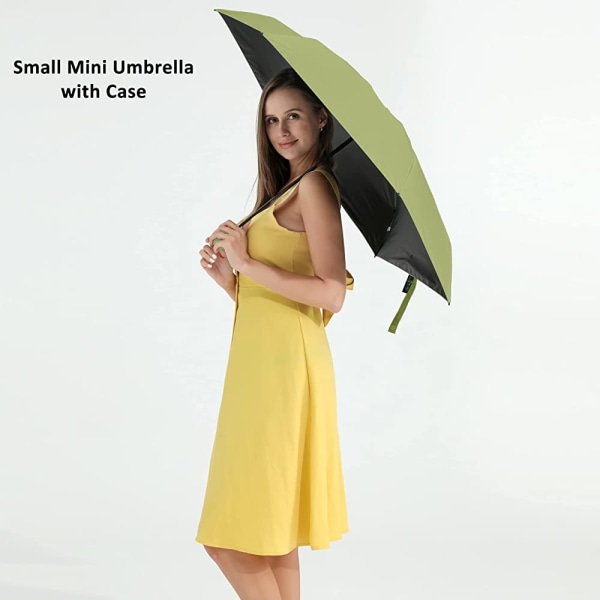 Reseminiparaply för handväska med fodral - Liten Kompakt UV-paraplyskydd Sollätt, litet fickparaply med case för kvinnor, flickor
