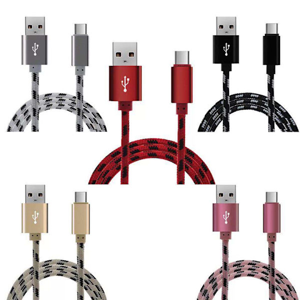 5-pakka 2m punottuja Lightning-kaapeleita lataus- ja datakaapeli iPhone 11 13 14_xx -puhelimille
