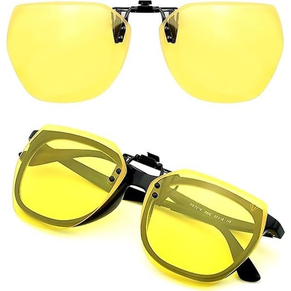 Polariserede natkørebriller, gule linseoverbriller, anti-reflekterende og ultralette, gul linse Ov