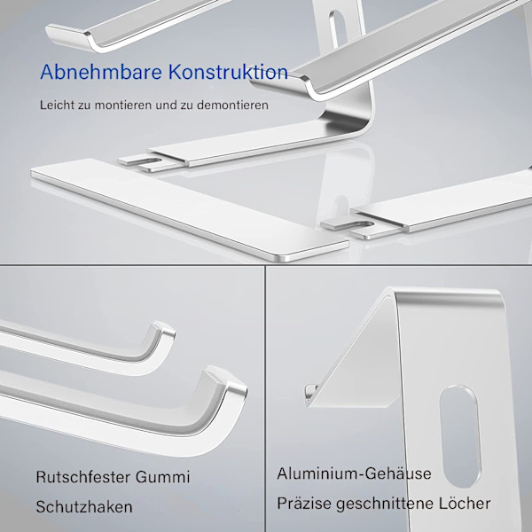 Laptopstativ, ergonomiskt, stativ kompatibelt med bärbar dator (14\"~17\")