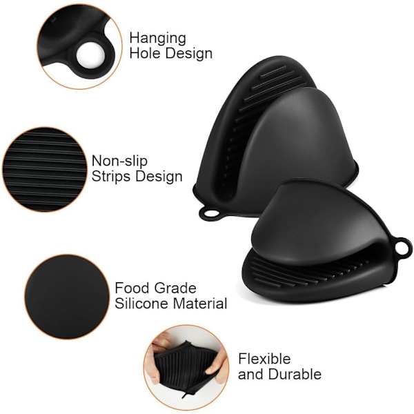1 Par Silikon Grytekluter - Ninja Gryteunderlag - Varmebestandige Fingergrep Hansker Gummi for Airfryer, Grill, Matlaging og Baking