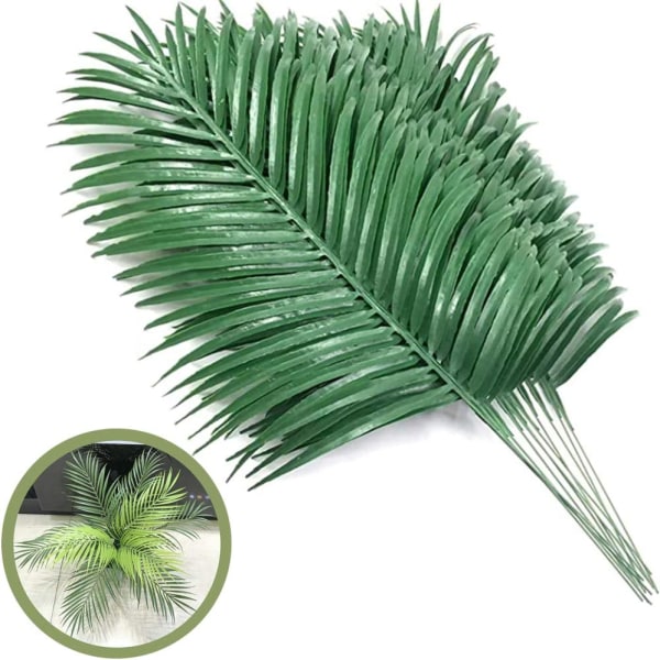 12 stk kunstige palmeblader grønt plante for blader Hawaiian Party Jungle Party Store Palmeblader dekorasjoner