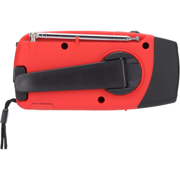 Vevradio med Solceller, Lommelygte og 2000mAh Powerbank rød SOS (orange)