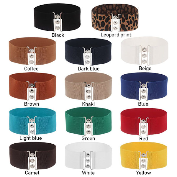 Bred elastisk bälte Metallspänne Midjeband PRINT leopard print