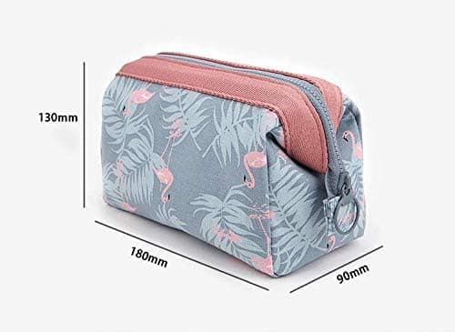 Kosmetiske tasker, vandtætte polyester bomulds makeup tasker bærbare rejse toilettaske flamingo Flower