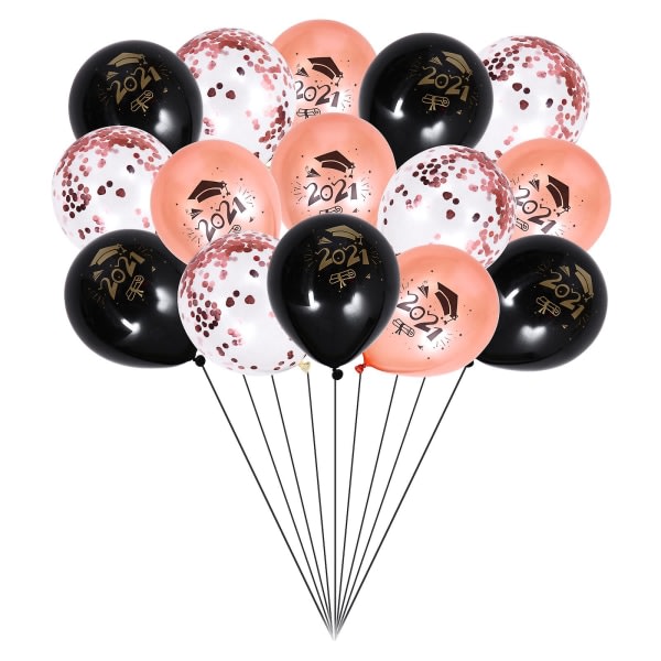 15 stk 2021 konfirmasjonsballonger Festballonger dekorative lateksballonger (11x4,5 cm, forskjellige farger2)