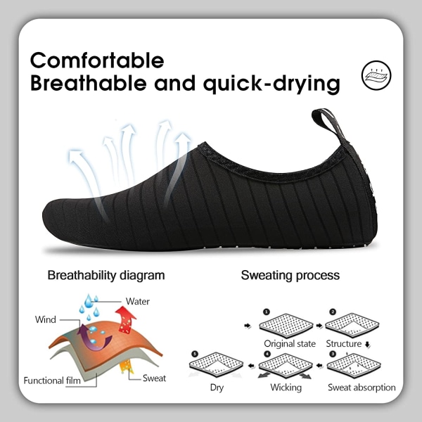 Svømmesko, vandsportssko, hurtigtørrende skridsikre letvægtssko