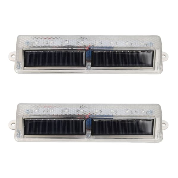 2 sett/selg lysstyrte solcelle varsellys 8LED veitrafikk solcelle blinklys varselstripe veisperringslys blå og gul