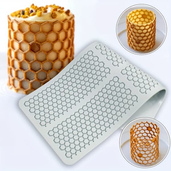 Honeycomb Silikone Kageform med Blondemønster Non-Stick til Chokolade Karamel Kager Hjemmebagning