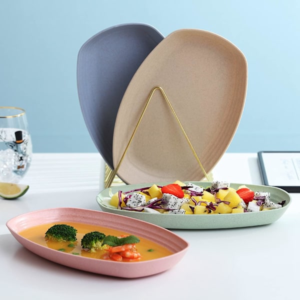 Plasttallrikar, Jultallrikar, Set om 4, Återanvändbara tallrikar för resor, camping eller vardagsbruk (30cm).