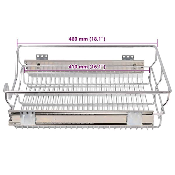 vidaXL Utdragbara trådkorgar 2 st silver 500 mm Silver silver