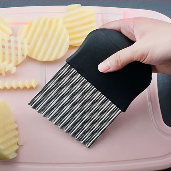 Multifunksjonell Kjøkkenkniv Rustfritt Stål Potetkutter Bølget Pommes Frites Kutter Grønnsakskutter Color Random 1pc
