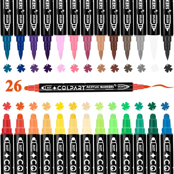 26-pack - Felt-tip pens - Double-sided pens, multi-colored_yux 26