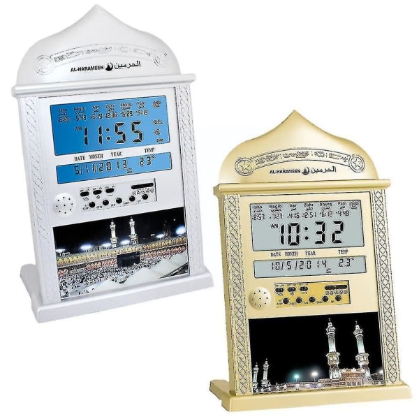 Moskekalender Muslimsk bønn Veggklokke Alarm Islamsk Ramadan Moskealarm Digital kalender Gavedekorasjon Hjem K3j9 B