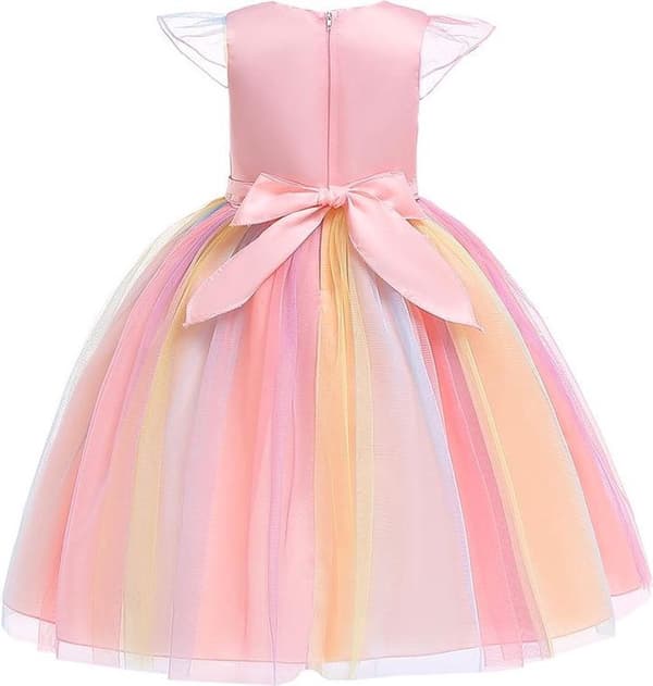 Vinterprinsessekjole for barn, rosa varm glitterkostymefestkjole for jenter Roze 110