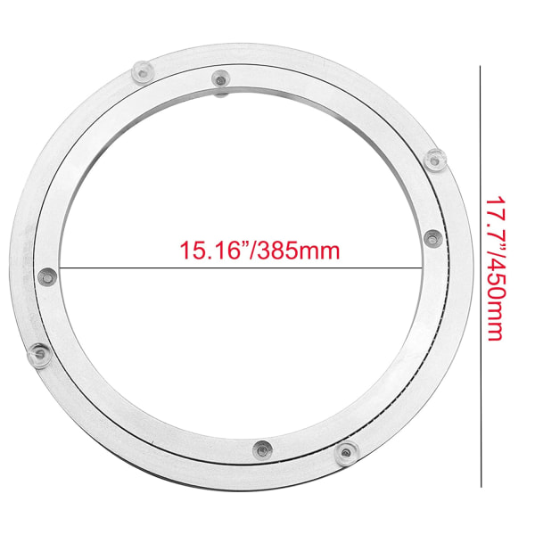 Aluminiumslegering Lazy Susan drejeskive, Heavy Duty Lazy Susan drejeskive, roterende leje Lazy Susan, glat rundt spisebord (18 tommer)