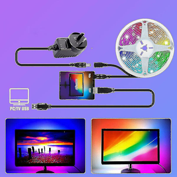 Ambilight USB LED-remsa tejpdator PC Dream-skärmbakgrundsbelysning (storlek: 5 m)
