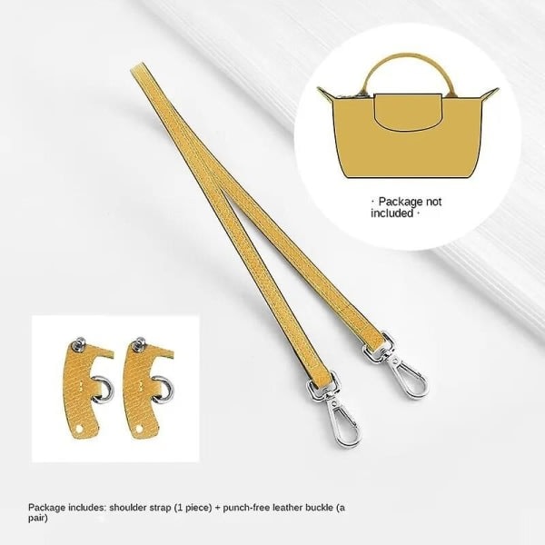 Olkalaukun hihna Longchamp-laukun muuntelutarvikkeille, ei tarvitse rei'ittää minilaukulle, olkahihna minilaukulle Yellow-65CM