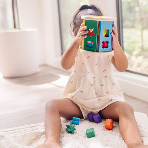 Melissa & Doug Match and Roll Shape Sorter - Klassisk träleksak