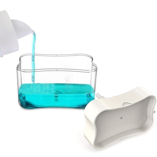 2-i-1 vaskemiddelpumpe - pumpe for vaskemiddel - tallerken transparent