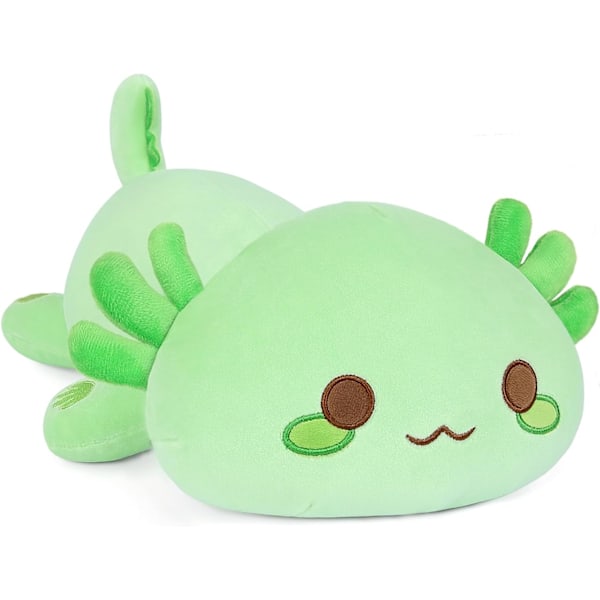 Cute Axolotl Plushie, Soft Stuffed Animal Salamander Plush Pillow, Kawaii Plush Toy for Kids (Green Axolotl, 13")