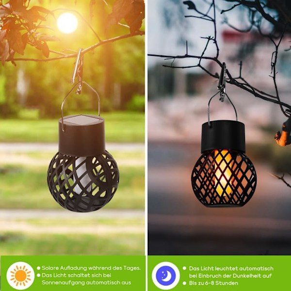 Solarlampor för utomhusbruk, 8-pack solarlampor för trädgård, 8 LED solarlampor utomhusbelysning IP65 vattentät