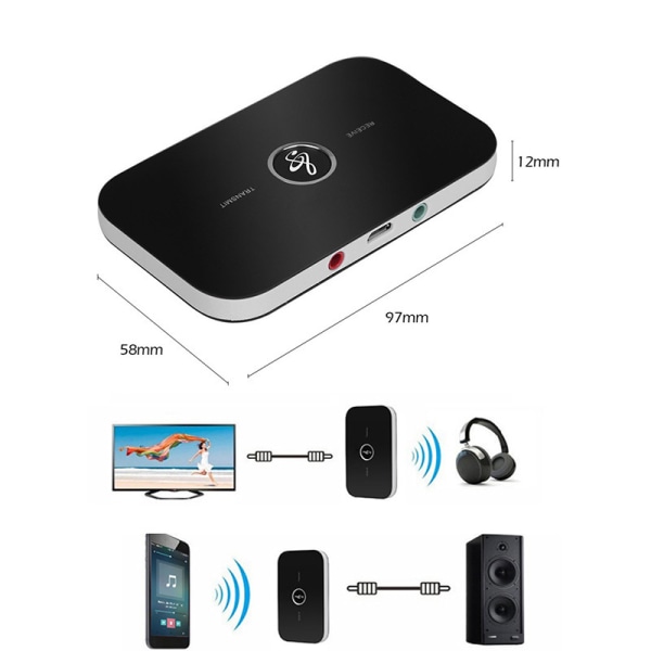 2 i 1 trådløs Bluetooth 5.0 sender og modtager hjemme-tv stereolydadapter til pc bærbar telefon