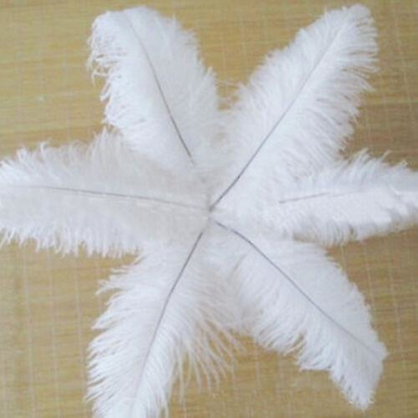 1~50 pakke 30-35 cm Store Strutsfjer Plym Håndværk Bryllup Fest Dekorationer Hvid White 30pcs
