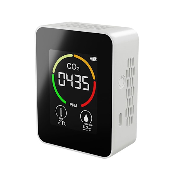 3 i 1 CO2 Koldioxid Detektor CO2 Mätare Termohygrometer Luftfuktighet Intelligent Luftkvalitetsmätare Luftanalysator för CO2 Digital för Hemmakontor -