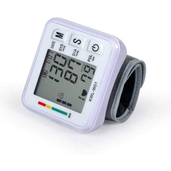Automatisk blodtrycksmätare med bärbart case oregelbundet hjärtslag och justerbar handledsmanschett