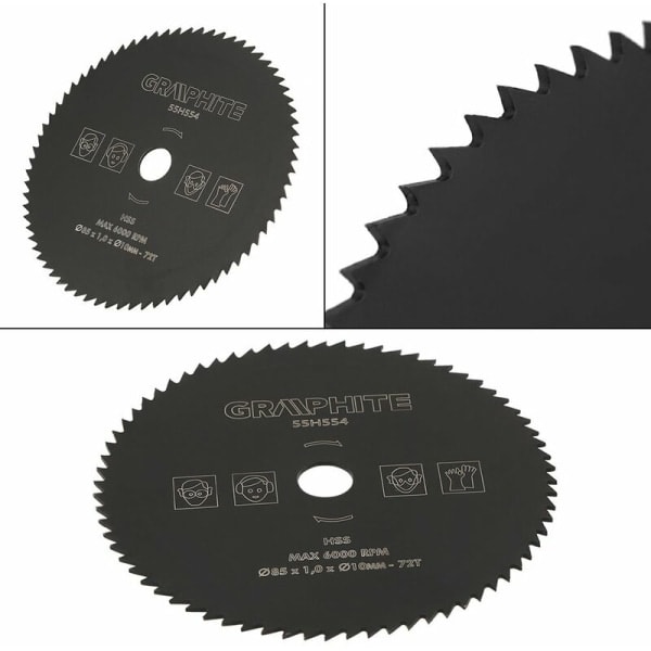 HSS Sågblad 85mm x 10mm x 72T Svart Liten Cirkelsågblad 85 10 Elektrisk Borr Mini Liten Sågblad Karbid Cirkelsågblad