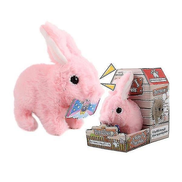 Elektrisk plysjkanin som hopper, rosa