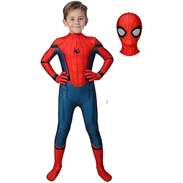 Klassisk Spider-Man Bodysuit Cosplay Kostume til Børn og Voksne, Strækbar Heldragt til Halloween og Fest Deadpool 100