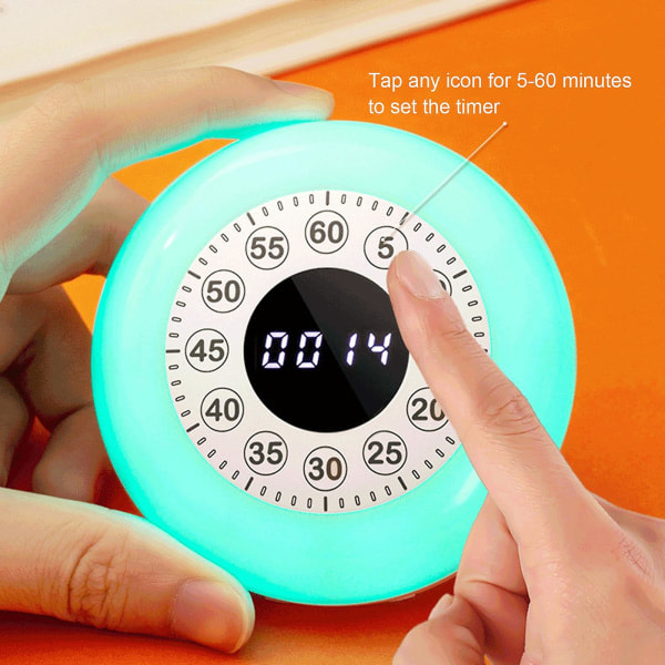 Oppladbar visuell timer med Rgb-lys 60 minutters nedtellingsklokke Barn Voksne Tidsstyringsverktøy Klokketimer for hjemmeklasserom kontorkjøkken