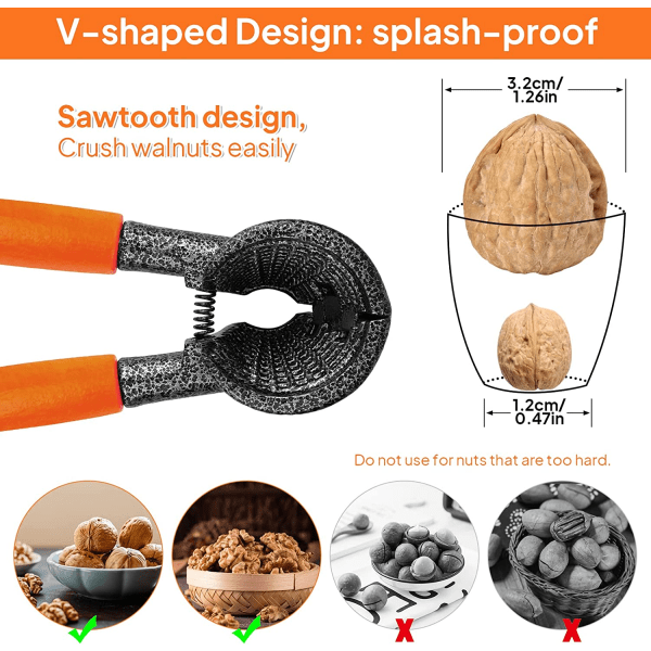 Nötknäppare Tung nötknäckare Nötknäckare Valnötstång Öppningsverktyg med trähandtag för valnötter Pekannötter Filberts Mandlar Paranötter Jordnötter