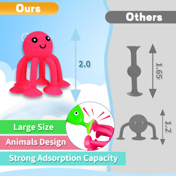 Sugebadeleker for barn, 18 stk Silikon Ocean Animal Sugekoppleker