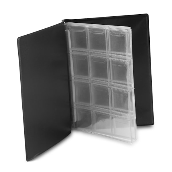 Møntsamlingsbog i lommeformat, sort, med 120 rum og 10 sider_xx