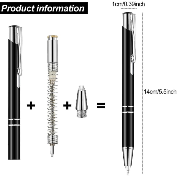 stycken självlysande spetspenna metall kulspetspenna med ljus led upplyst penna svart i