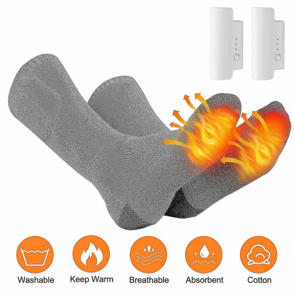 Elektrisk oppvarmede sokker Oppladbart batteri 4,5v Fotvarmer Vinterski Jakt *1 W 3v
