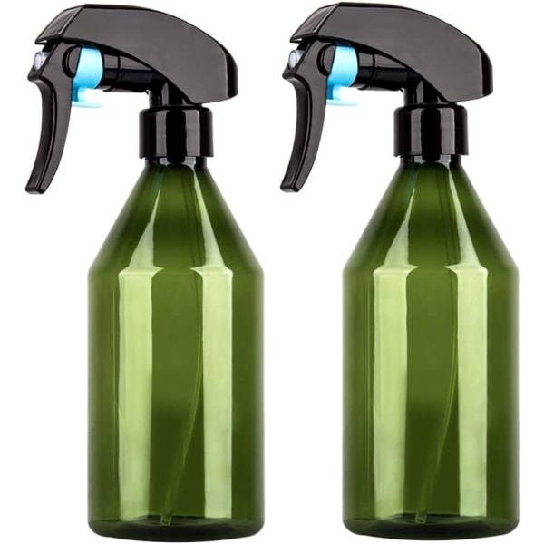 300 ml tom sprayflaska, 2-pack plast tom sprayflaska behållare för växter, hår, rengöring, trädgårdsarbete - transparent grön