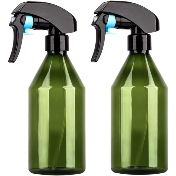 300 ml tom sprayflaske, pakke med 2 tom plastpumpe sprayflaskebeholder for planter, hår, rengjøring, hagearbeid - gjennomsiktig grønn