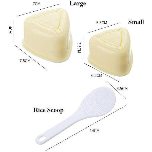 Onigiri-form triangel, 2 st risbollformar, triangel sushiform