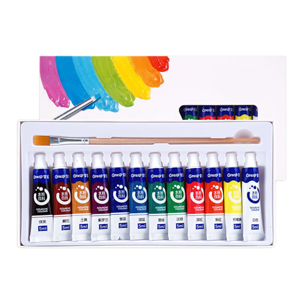 Sæt af Vandfarve Rør Rig Pigment Ikke-Blegning til Børn Voksne 0,17oz