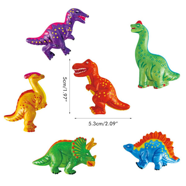 Luminous Dinosaurie Målningsset med Dinosaurieform Gipsplatta Kylskåpsmagnet Konst och Hantverk Set DIY Leksaker Present till Barn Pojkar Flickor 0.7