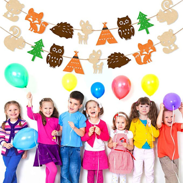 Kids Animal Forest Banner Decoration Party Bunting