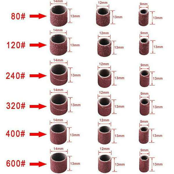 384 st slipmaskiner för nagelborrar Dremel-tillbehör Roterande set