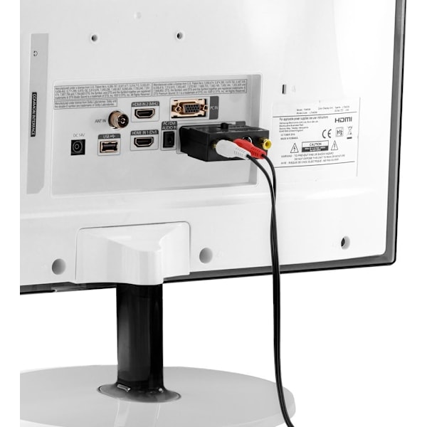 deleyCON Scart til 3x RCA Sokkel IN/OUT Bryter + S-VIDEO S-VHS AV Lyd Videokonverter - Svart