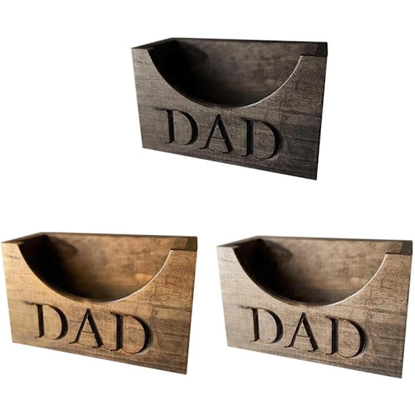 Personlig Trähattställ för Pappa, Trähattställ Displayställ, Baseballkeps Hattförvaringsställ (Grå) grey