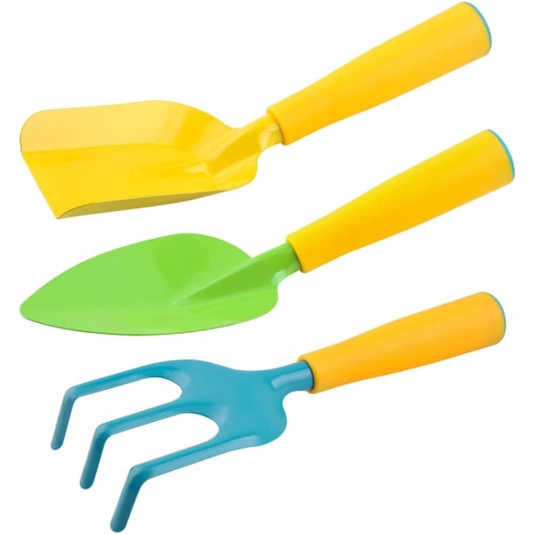 Kids Gardening Tools Set, 3 Pcs Mini Gardening and Planting Kit Ergonomic Handle Gardening Work Set for Toddlers, Gardening Lovers