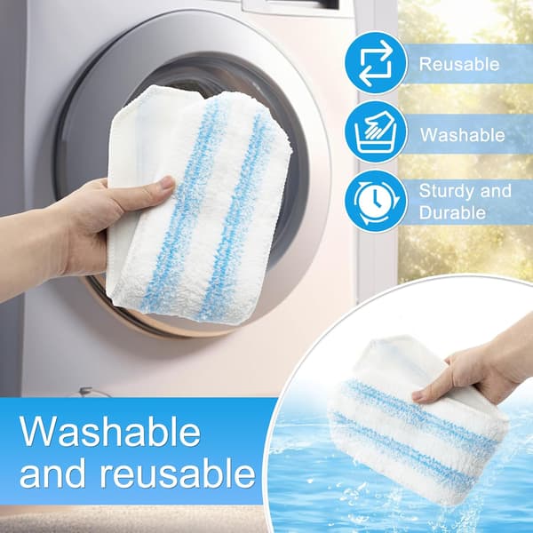 6-pak mikrofibermoppputer kompatible med O-Cedar H2prO flatt moppesystem, vaskbart og gjenbrukbart mopphode for Ocedar H2pro flatt mopp, holdbart